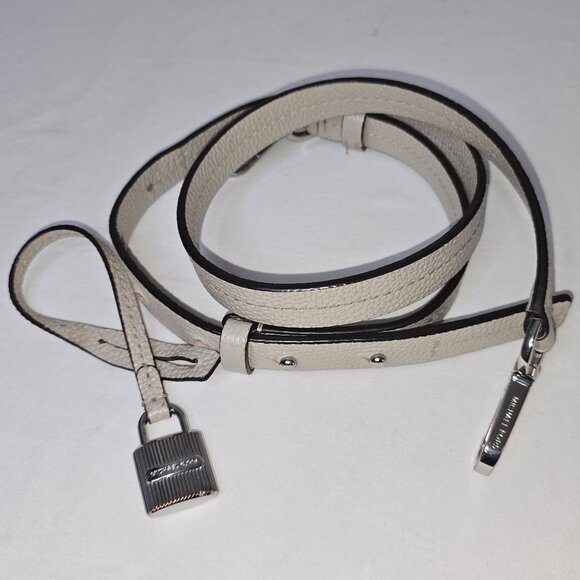 Michael Kors MERCER Shoulder Bag - Gray Leather Replacement Strap & Fob ONLY - Picture 1 of 2